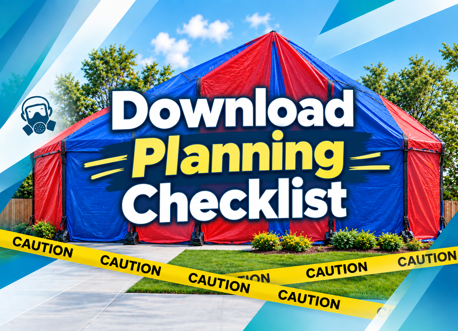 Professional preparing a residential home for fumigation