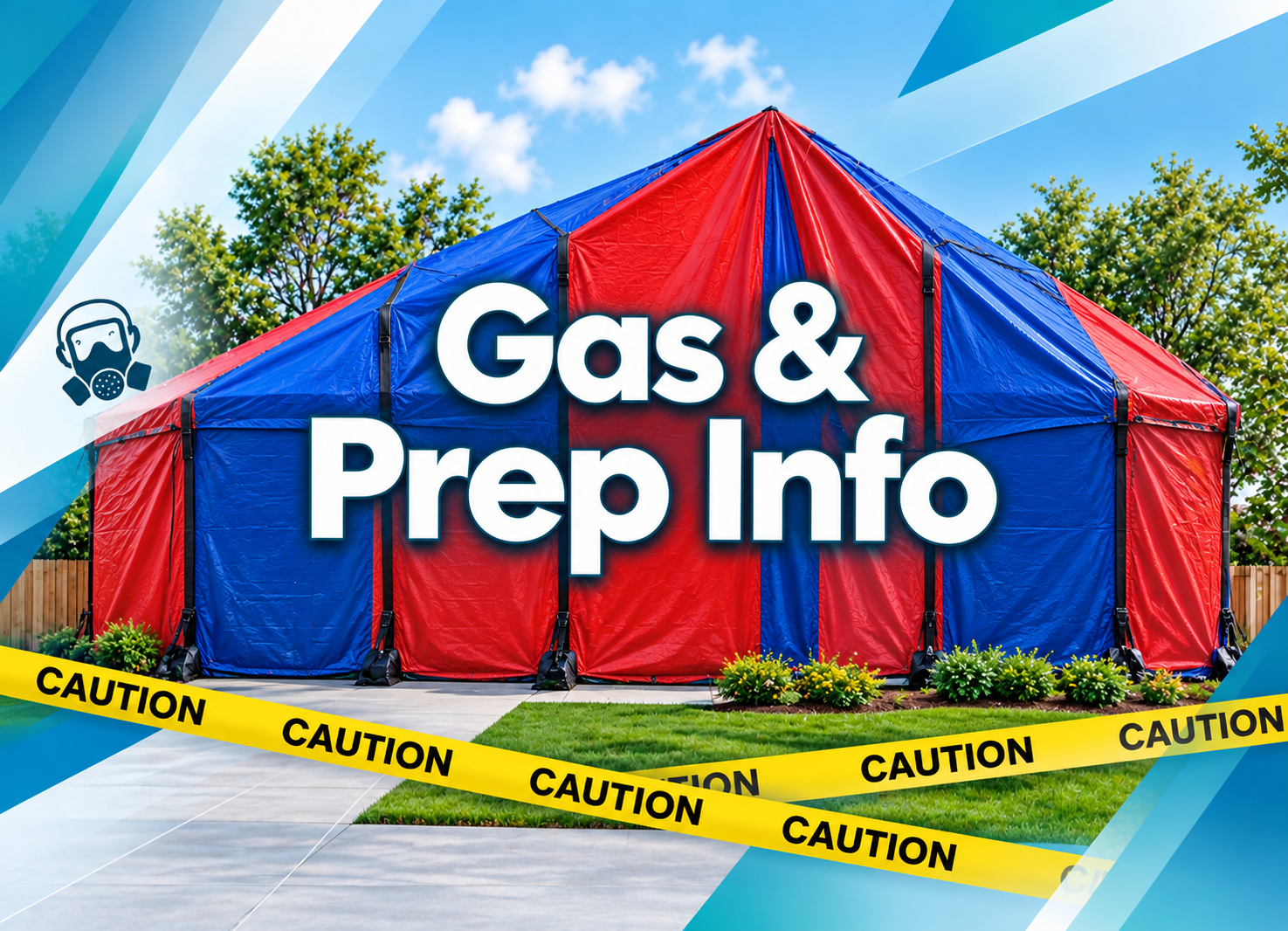 Residential home covered with a termite fumigation tent